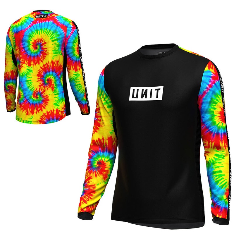 Unit Flare Youth Long Sleeve Jersey - Youth XS - Multi-Coloured Tie Dye