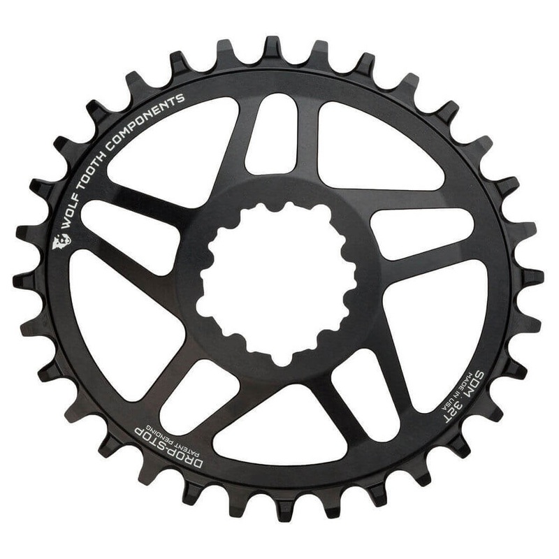 Wolf Tooth Direct Mount Drop-Stop Chainring - SRAM Direct Mount - 3mm Boost - Oval - Black - 9-12 Speed - 32T