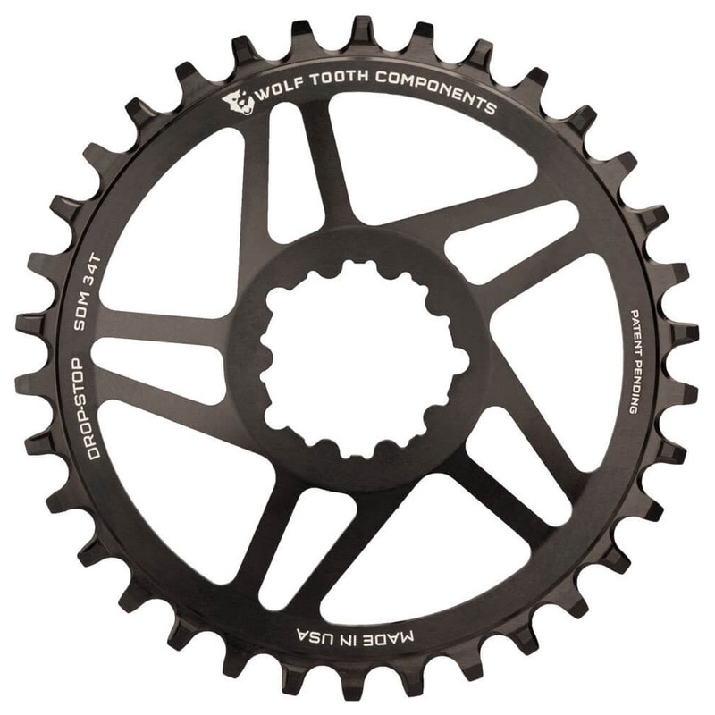 Wolf Tooth Direct Mount Drop-Stop Chainring - SRAM Direct Mount - 6mm Non Boost - Round - Black - 9-12 Speed - 32T