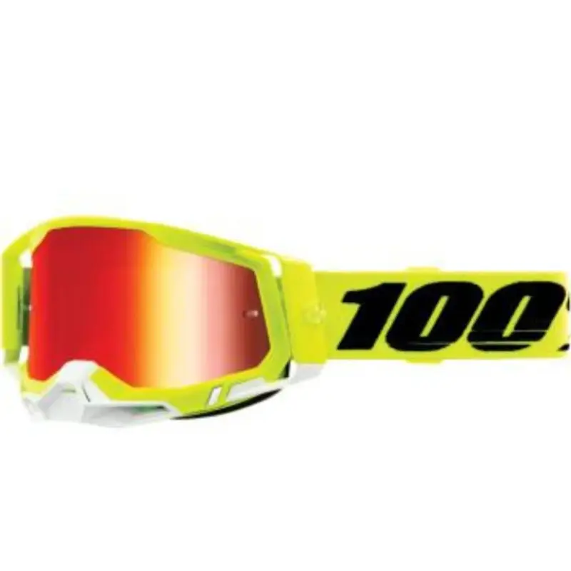 100% Racecraft 2 Yellow - Mirror Red Lens