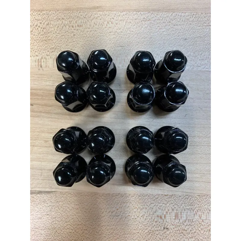16 EXCALIBUR BLACK TAPERED WHEEL LUGS LUG NUTS FRONT REAR 10MM X 1.25 14MM HEX