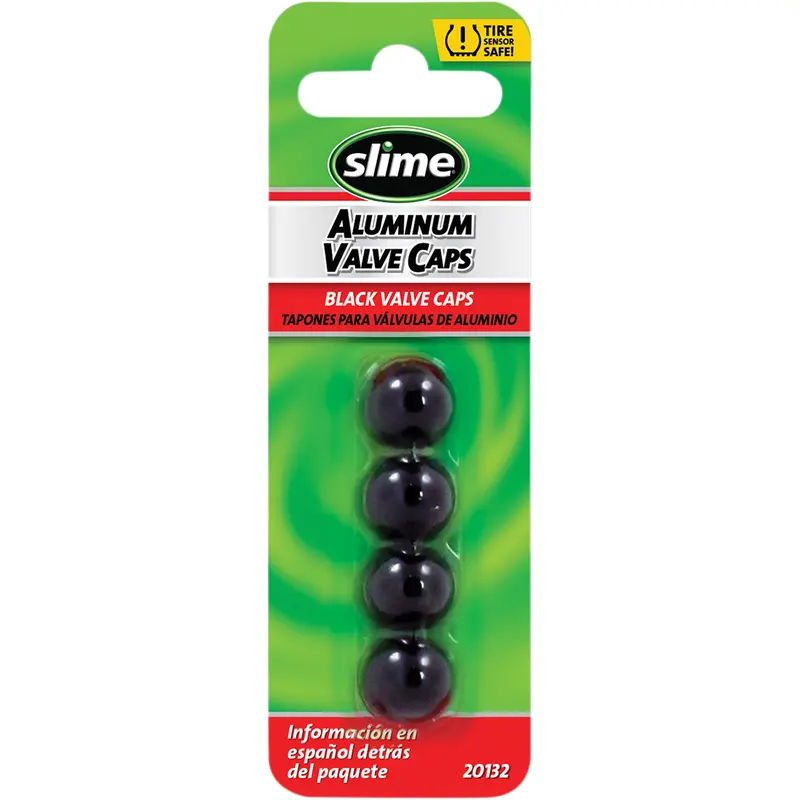 Slime Valve Stem Caps - Black - 4 Pack