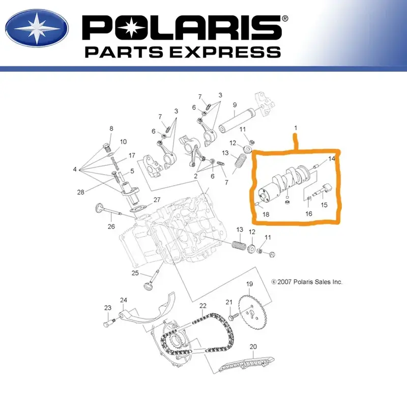 POLARIS CAMSHAFT SPORTSMAN SCRAMBLER RANGER HAWKEYE FOREST 3085855 OEM NEW