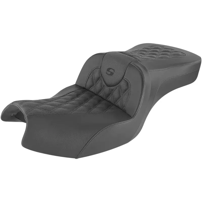SADDLEMEN Roadsofa* Fits Seat - Full Lattice Stitch - Black - Indian I20-06-182
