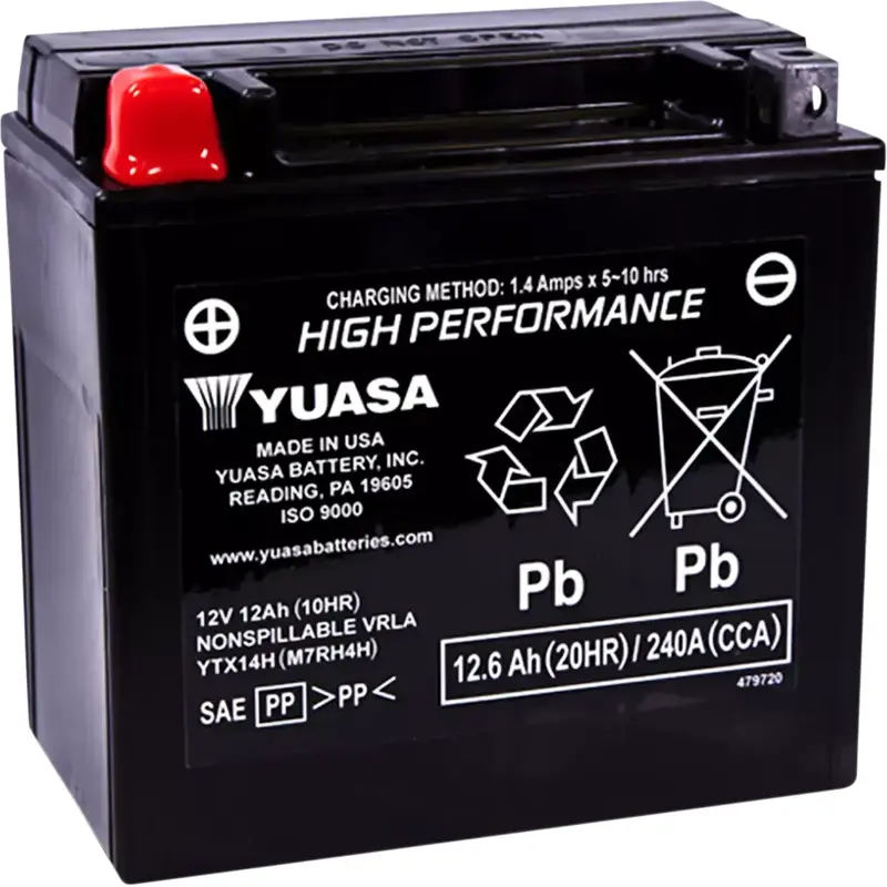Yuasa YUAM7RH4H Factory Activated Maintenance Free Battery