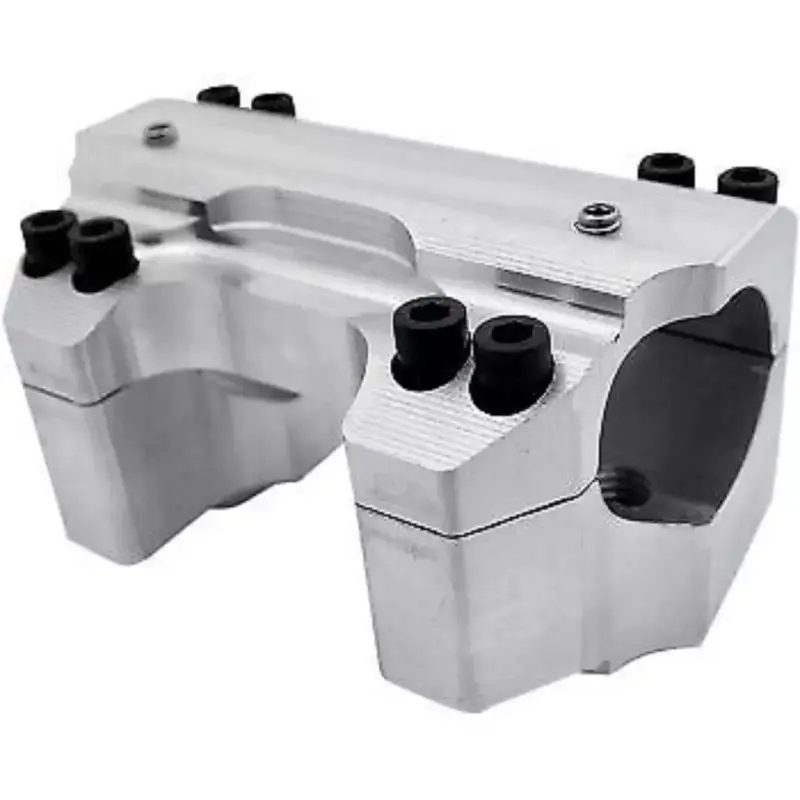 LA CHOPPERS LA-7425-01 Raw Handlebar Top Clamp Set for 1-1/2" Handlebars