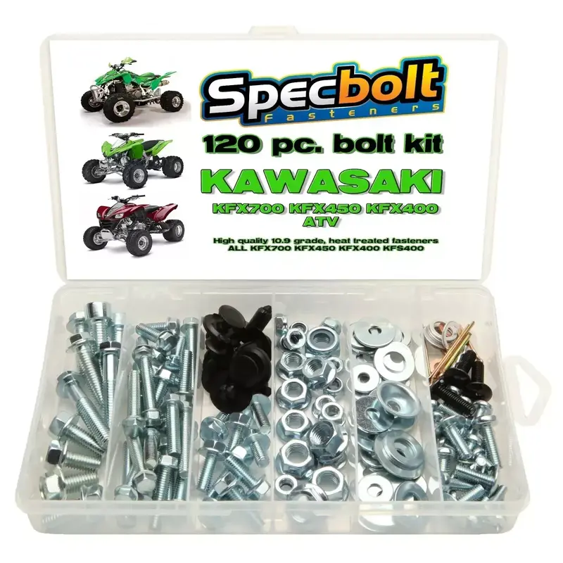 KAWASAKI KFX450 BOLT KIT, KFX 450 400 700 ATV QUAD SPECBOLT 120PC