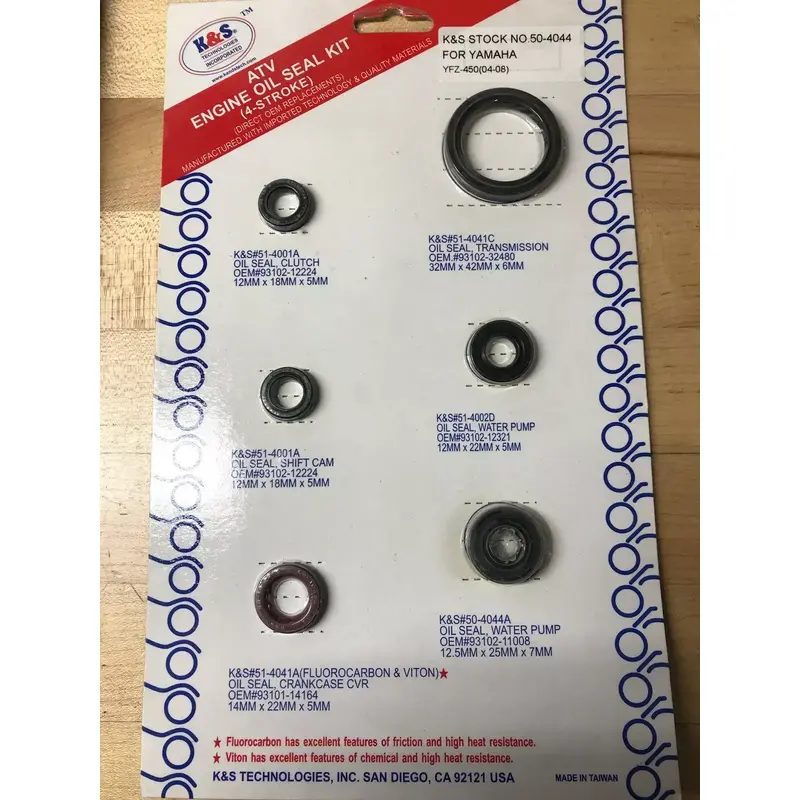 K&S Technologies 50-4044 Engine Oil Seal Kit MOTOR YAMAHA YFZ450 YFZ 450 04-08