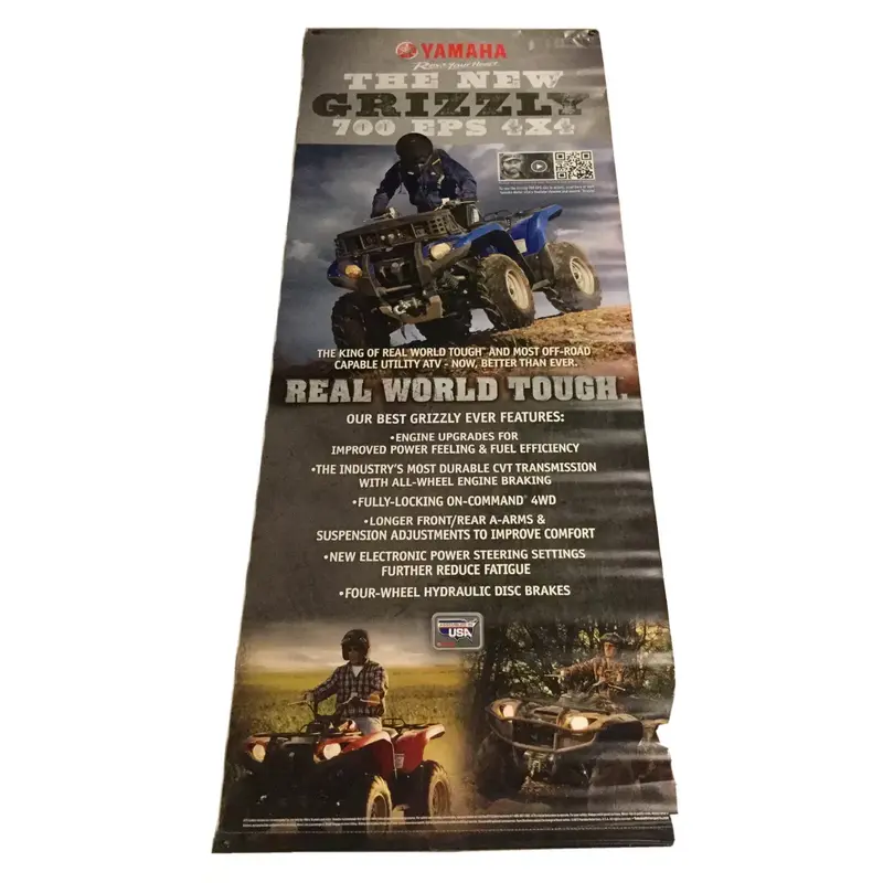 NEW! YAMAHA ATV GRIZZLY 700 EPS VINYL POSTER BANNER DEALERSHIP GARAGE SHOP SIGN