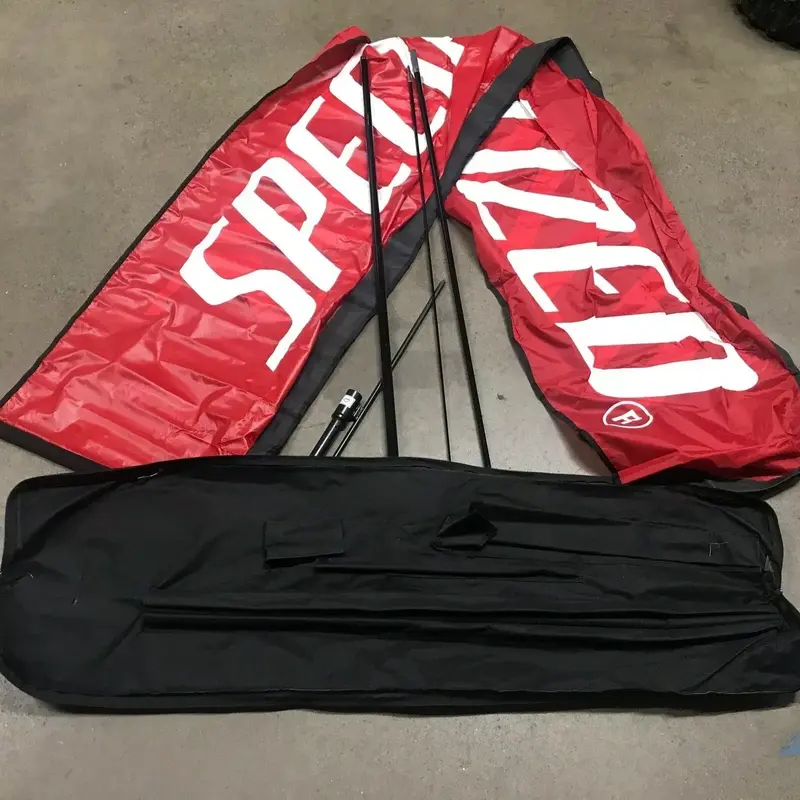 SPECIALIZED BICYCLE BIKE ADVERTISING BOW FLAG SWOOP PIT RACE TRACK WIND BANNER