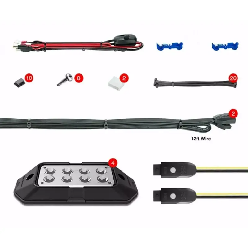 XK Glow APP CONTROLLED 4 PIECE ROCK LIGHT POD KIT LED ATV UTV JEEP MAVERICK X3