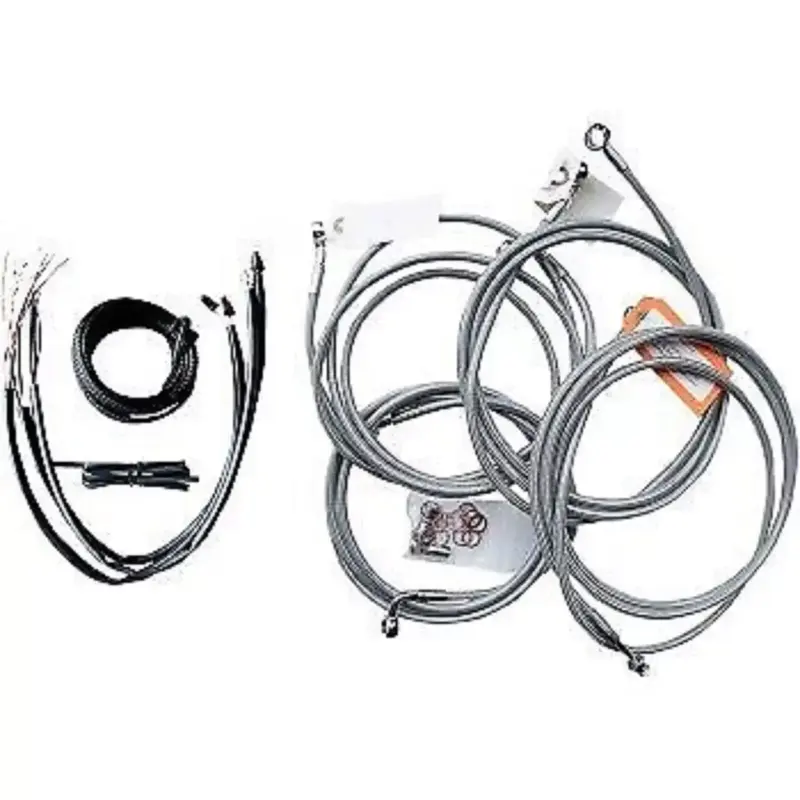 LA CHOPPERS LA-8052KT2-13 Stainless Braided Handlebar Cable/Brake Line Kit