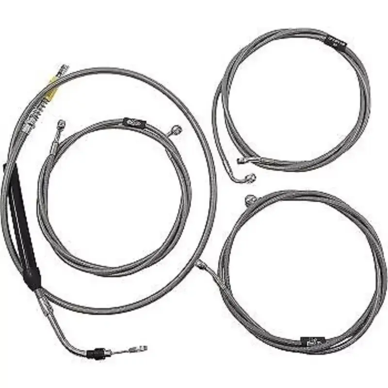 LA CHOPPERS Stainless Braided Handlebar Cable/Brake Line Kit