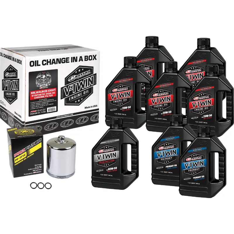 V-TWIN SYN OIL CHANGE KIT M8 CHROME FILER
