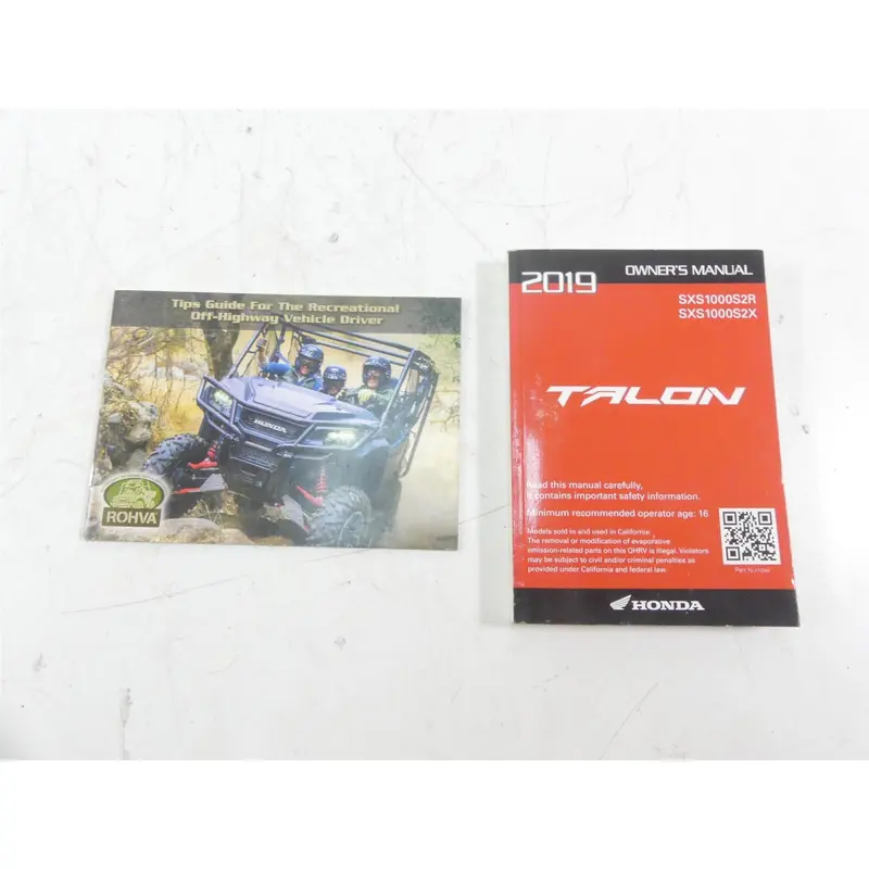 2019 Honda Talon SXS1000 S2R Owner Manual  00X31-HL6-6000