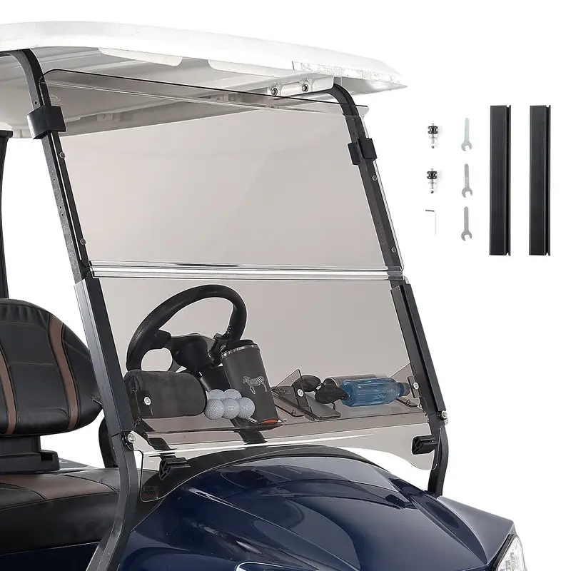 Tinted Foldable Windshield W/ Storage Basket for Club Car Precedent