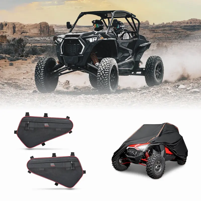 Lower Door Storage Bag & Cover with Rlective Strip for Polaris RZR