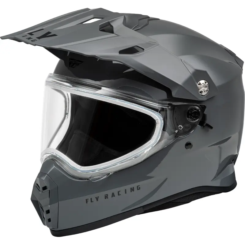 Trekker Cw Solid Helmet Dual Shld Grey Xs