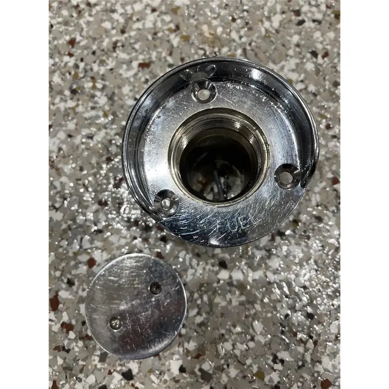 1960's Larson Chrome Boat Gas Fuel Filler Neck Base & Cap