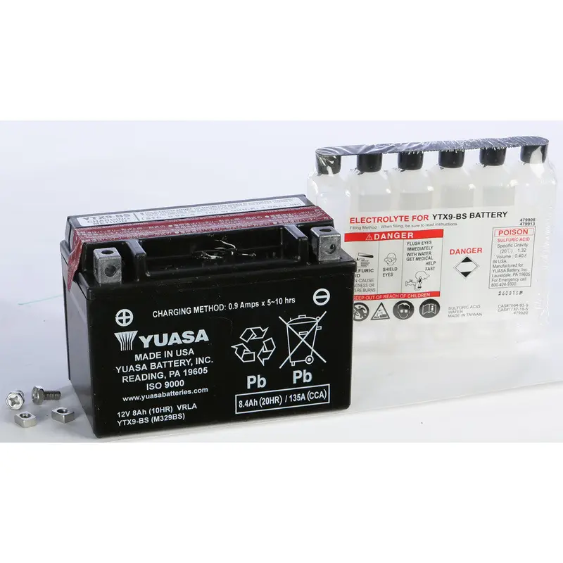 YUASA BATTERY YTX9-BS MAINTENANCE FREE YUAM329BS  (PLT-144)