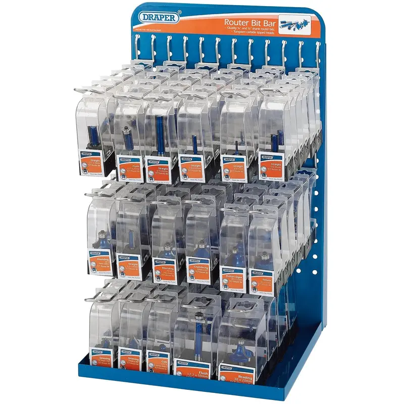 Draper Router Bit Dispenser Complete With 98 Assorted Router Bits - *RBS