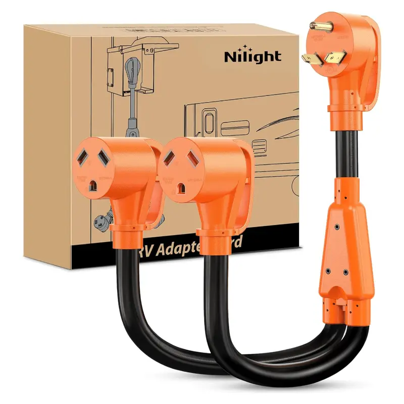 30AMP To Two 30AMP RV Y Splitter Adapter Cord