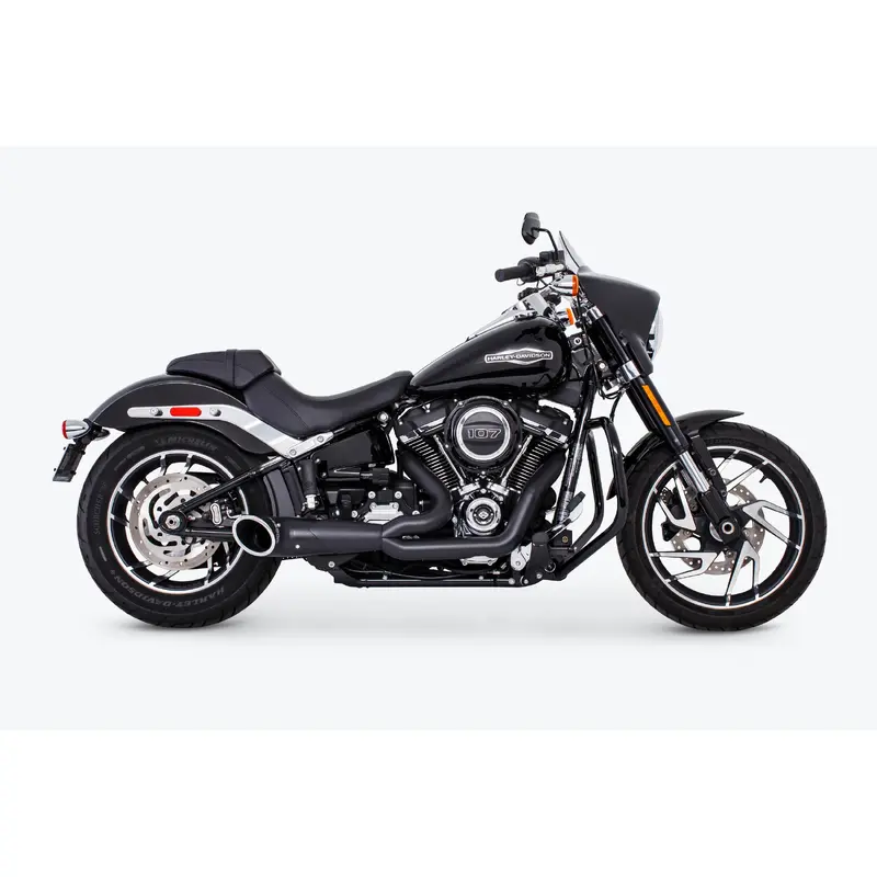 FREEDOM TURNOUT 2-1 BLACK W/BLACK SCULPTD TIP M8 SOFTAIL HD00810