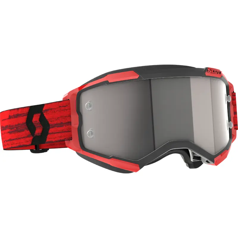 Fury Goggle Dark Red Silver Chrome Works