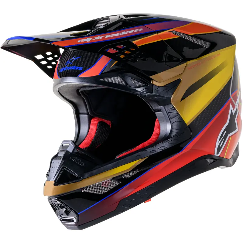 Supertech S M10 Era Helmet Gold Ylw/Rio Red Glossy Md