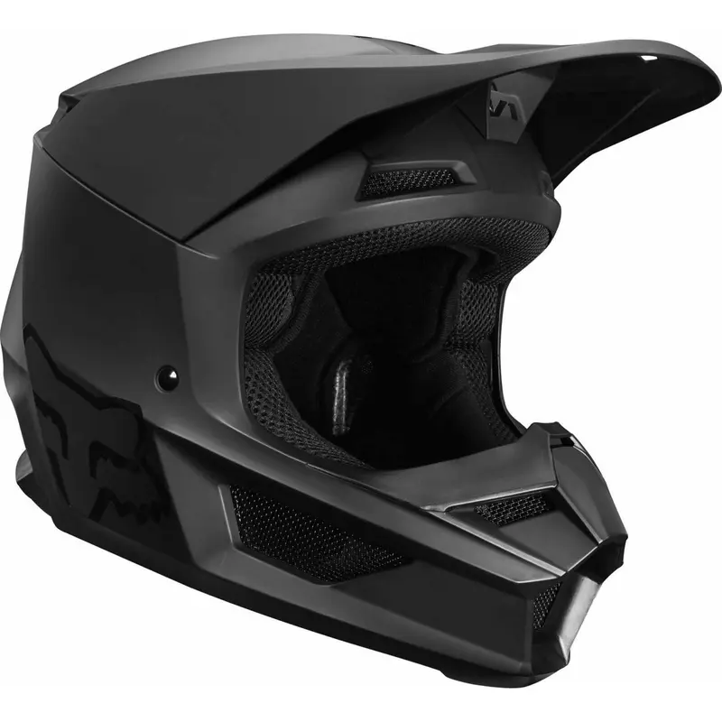 Fox Racing Youth V1 Matte Black Riding Helmet Size Medium