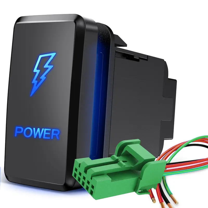 Toyota Power Push Button Switch 12V ON Off Switch with Connector Wire Kit