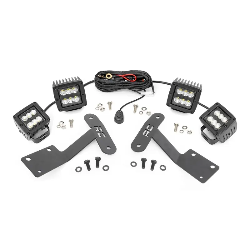 LED Light Kit | Ditch Mount | Dual 2" Black Pairs | Spot/Flood | Toyota Tundra (14-21) | 70866