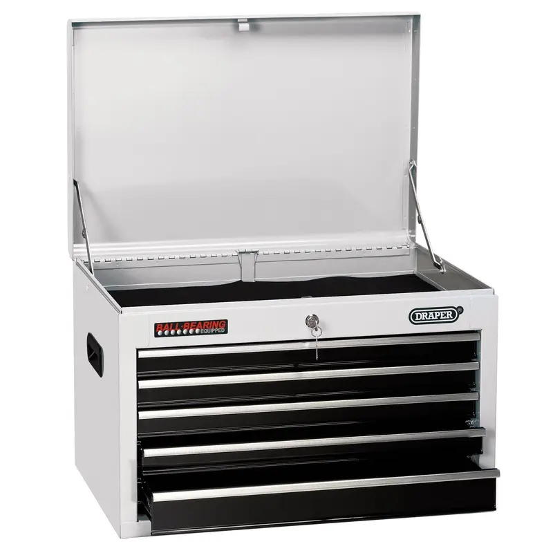 Draper Tool Chest, 5 Drawer, 26", White - TC5D/W