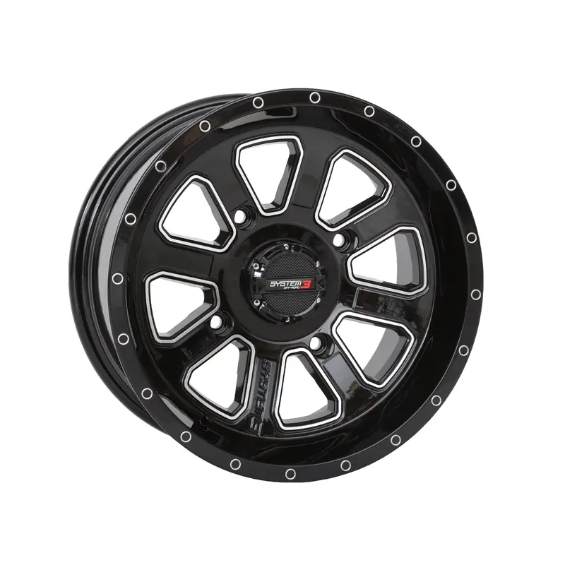 St4 Wheel 14x7 4+3 (+10mm) 4/110 Gloss Black/Machined