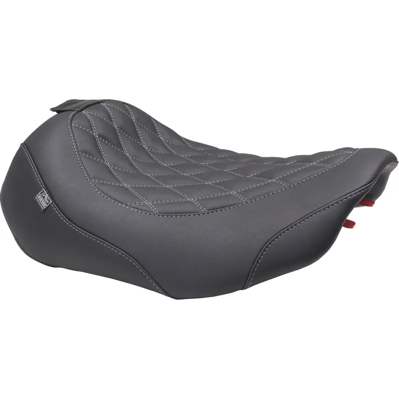 MUSTANG Wide Tripper* Seat - Solo - Dark Brown/Gun Metal Stitching - FLT/FLH '23-'25 89503GM
