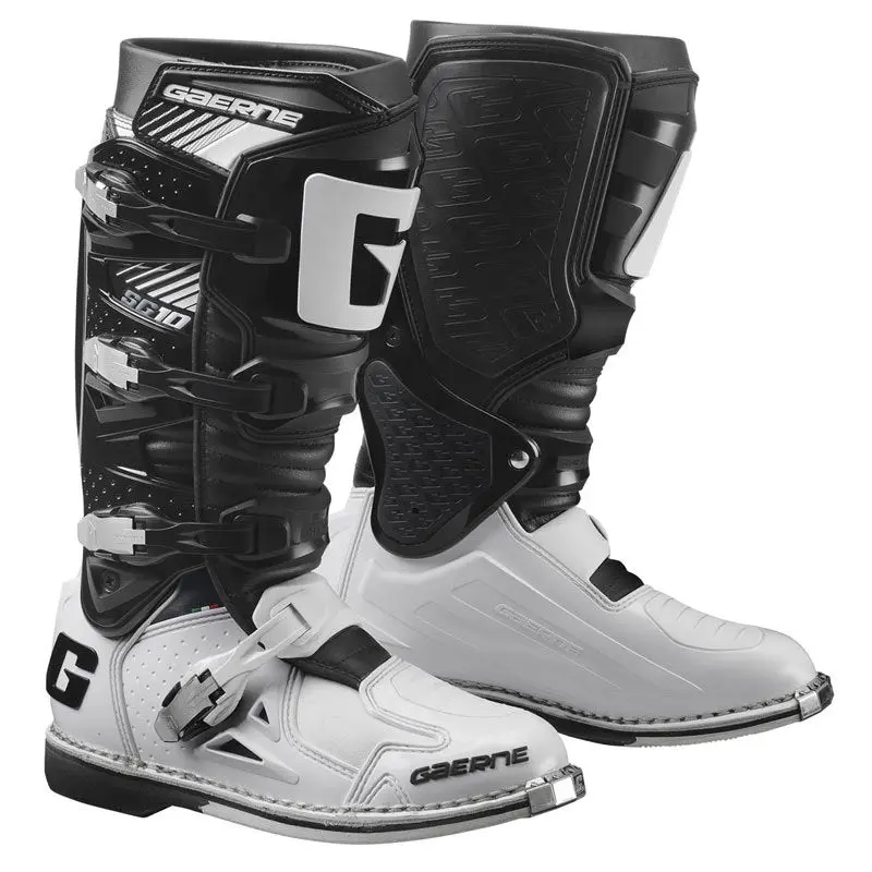 GAERNE SG-10 Boots Black/White Size 08 - Premium Racing Performance