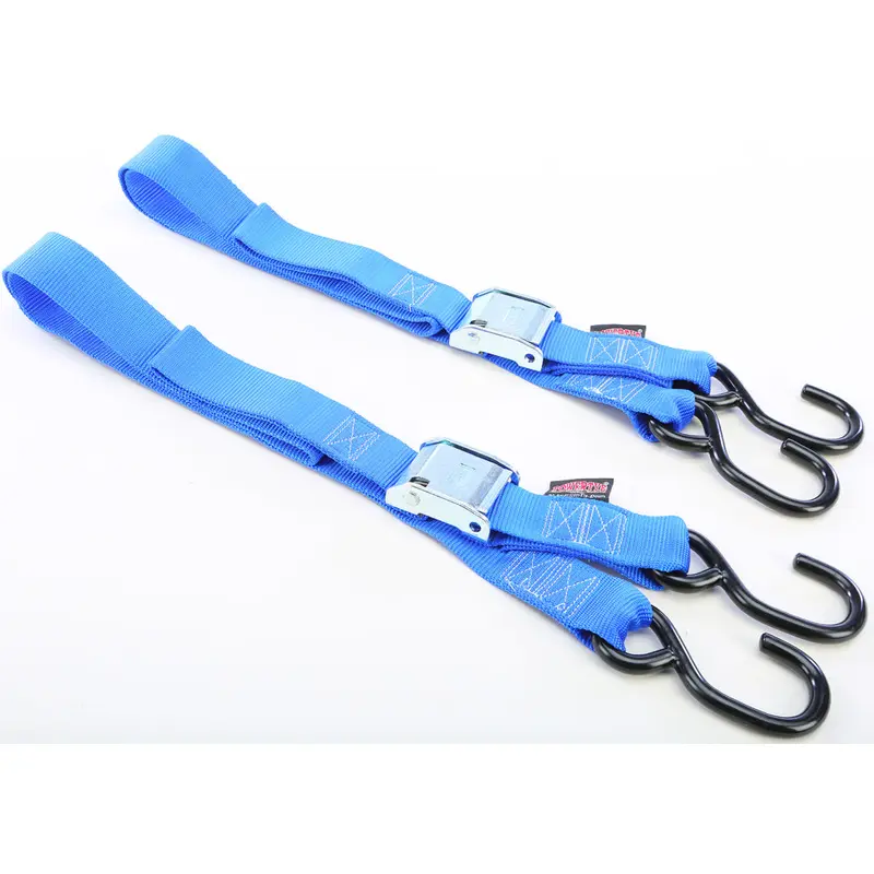 Tie Down Cam S Hook 1.5"X5.5' Blue Pair