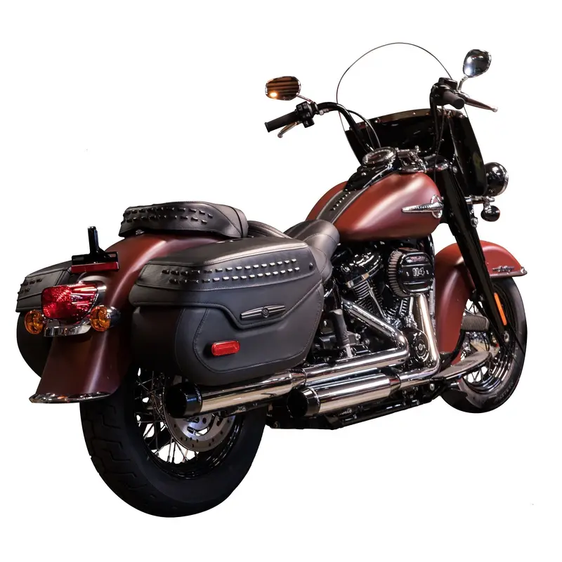 2018 Milwaukee Eight - 107 Heritage Classic - 3.5" Slip-ons Chrome with Chrome End Caps