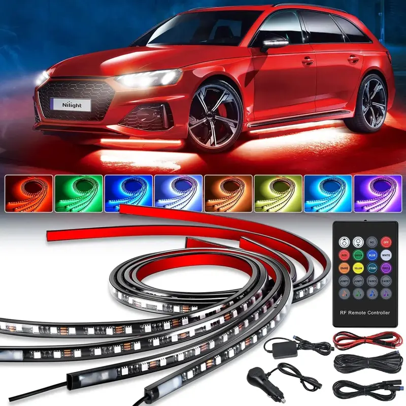 252Leds RGB Underglow Neon Wireless Remote Control Led Strip Light 4PCS
