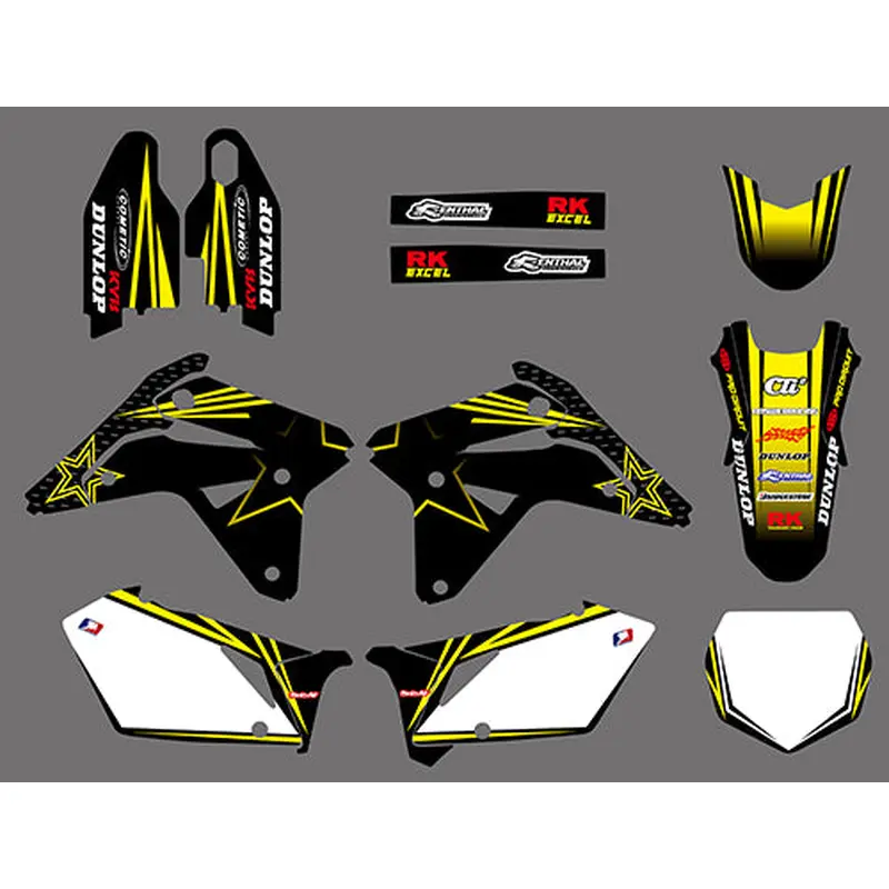 Motorcycle Team Graphics Decals Sticker Kit For Suzuki RMZ450 2007