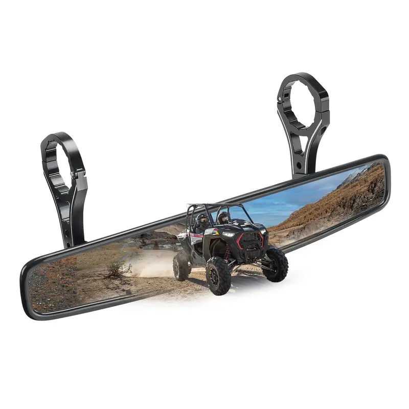 UTV Mirror with ShatterProof Tempered Glass and 1.75" Clamp Fit Polaris RZR
