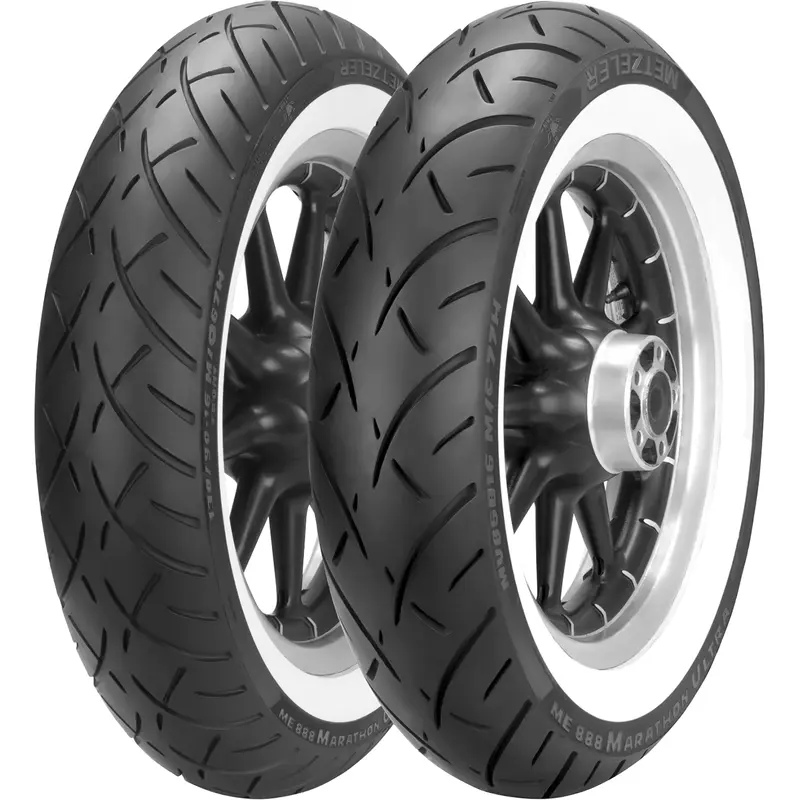 METZELER Tire - ME 888 Marathon Ultra - Rear - 150/80B16 - Wide Whitewall - 77H 2408000