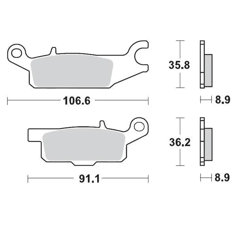 BRAKE PADS REAR RIGHT MOTO MASTER PRO SINTERED YAMAHA YFM550 09-15 YFM700 07-ON