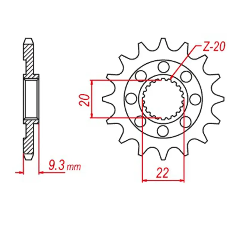 MTX 1446 Hornet Lightweight Steel Front Sprocket #520 (10B-035)