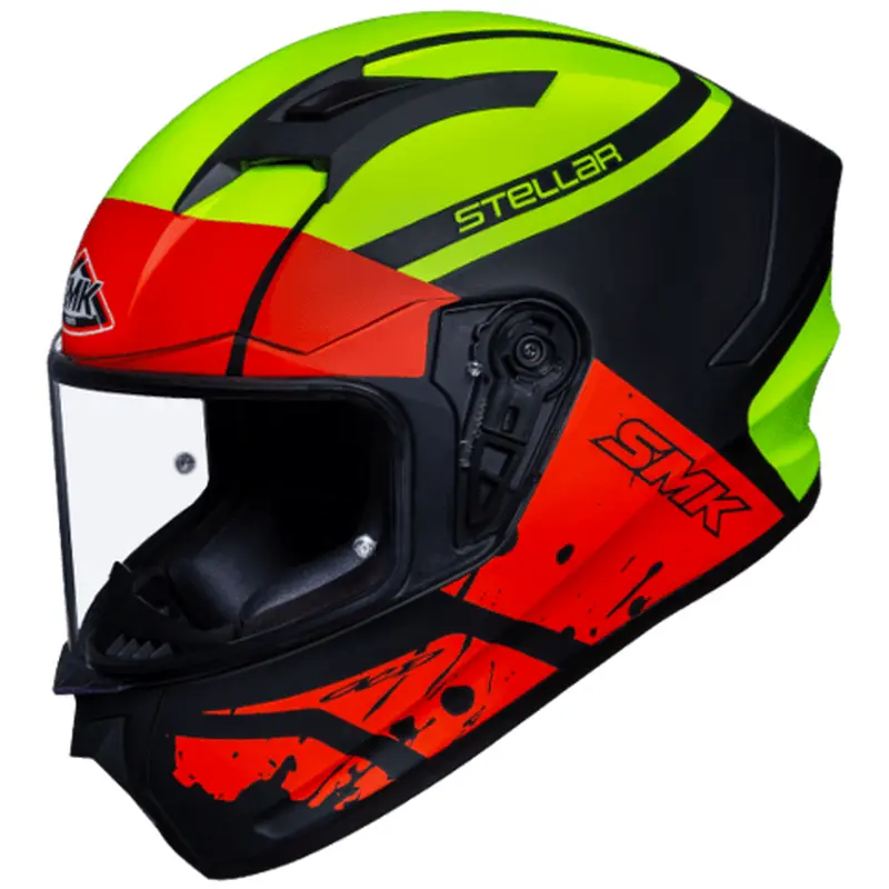 SMK HELMET - Stellar Squad Black Red Yellow Matt (MA234) Helmet
