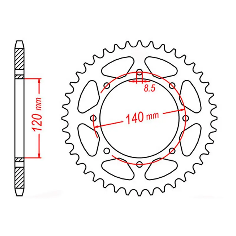 MTX 487 Steel Rear Sprocket #520