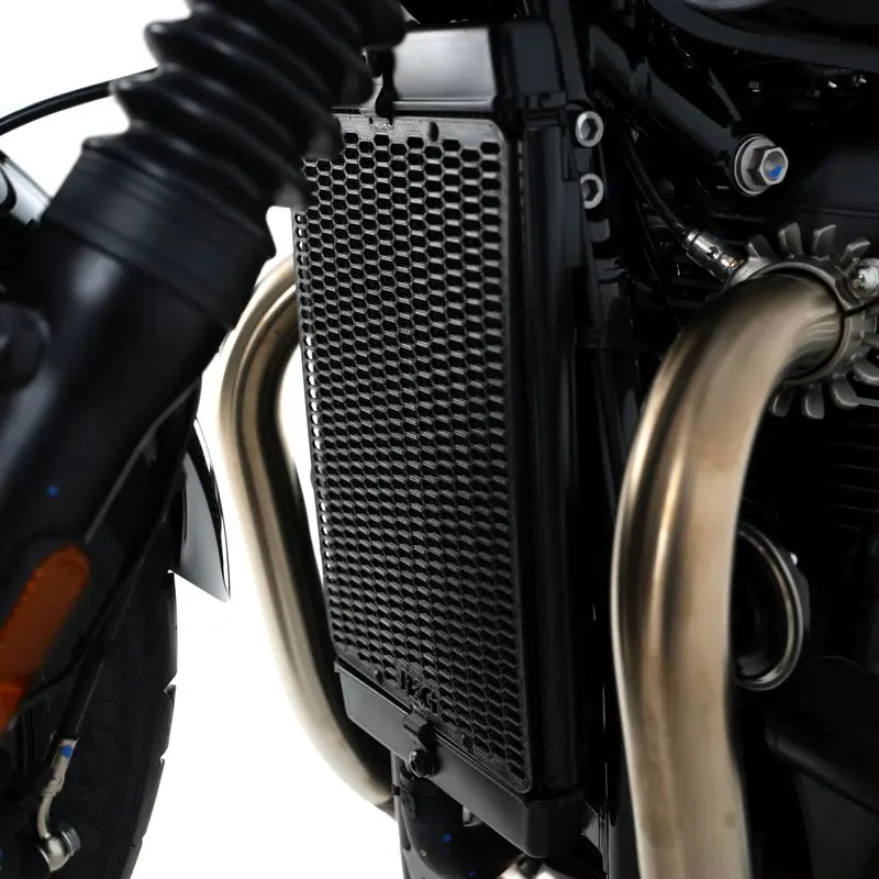 R&G Racing Matt Black PRO Radiator Guard For 2017-2024 Triumph Bonneville Bobber