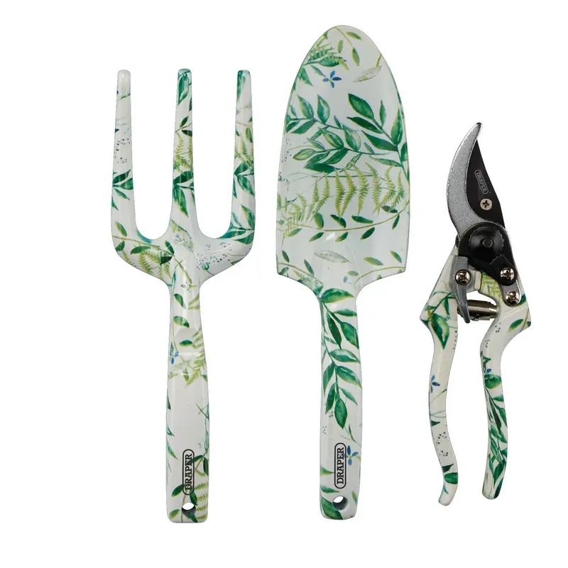 Draper Garden Tool Set With Floral Pattern (3 Piece) - AFTS/3