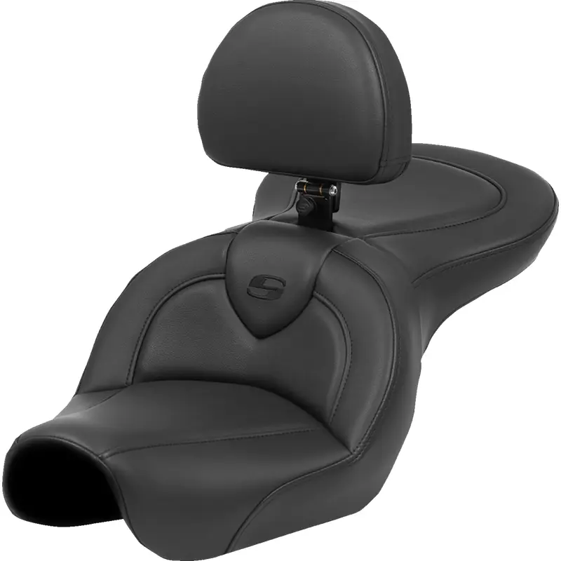 SADDLEMEN Roadsofa* Seat - Black Stitch - with Backrest - FXD '04-'05 804-04-187BR