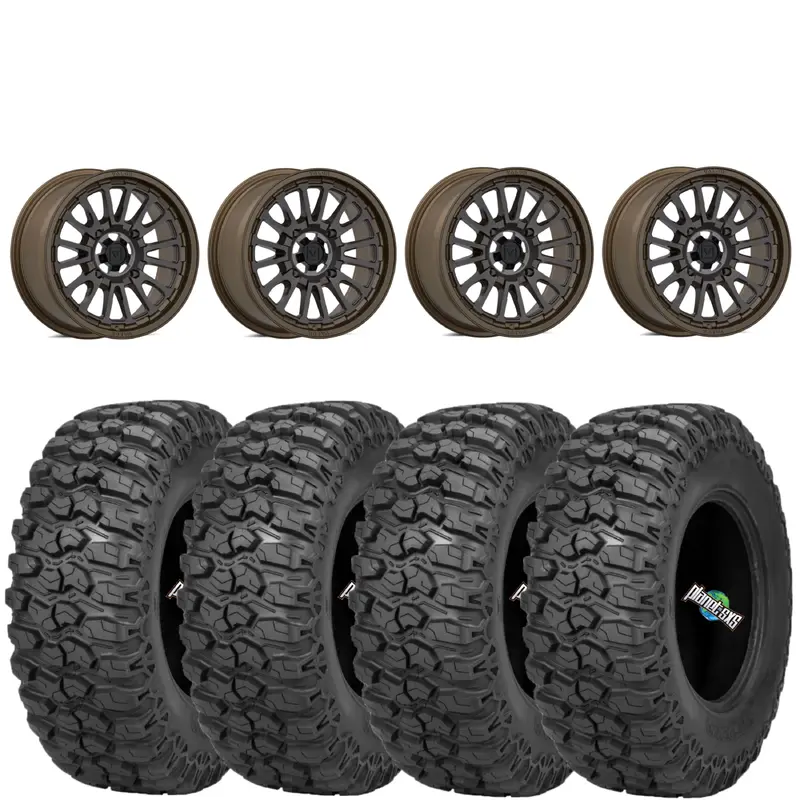 Valor Offroad V14 5/4.5 Root Beer wheels mounted on Sedona Trail Saw 2.0
